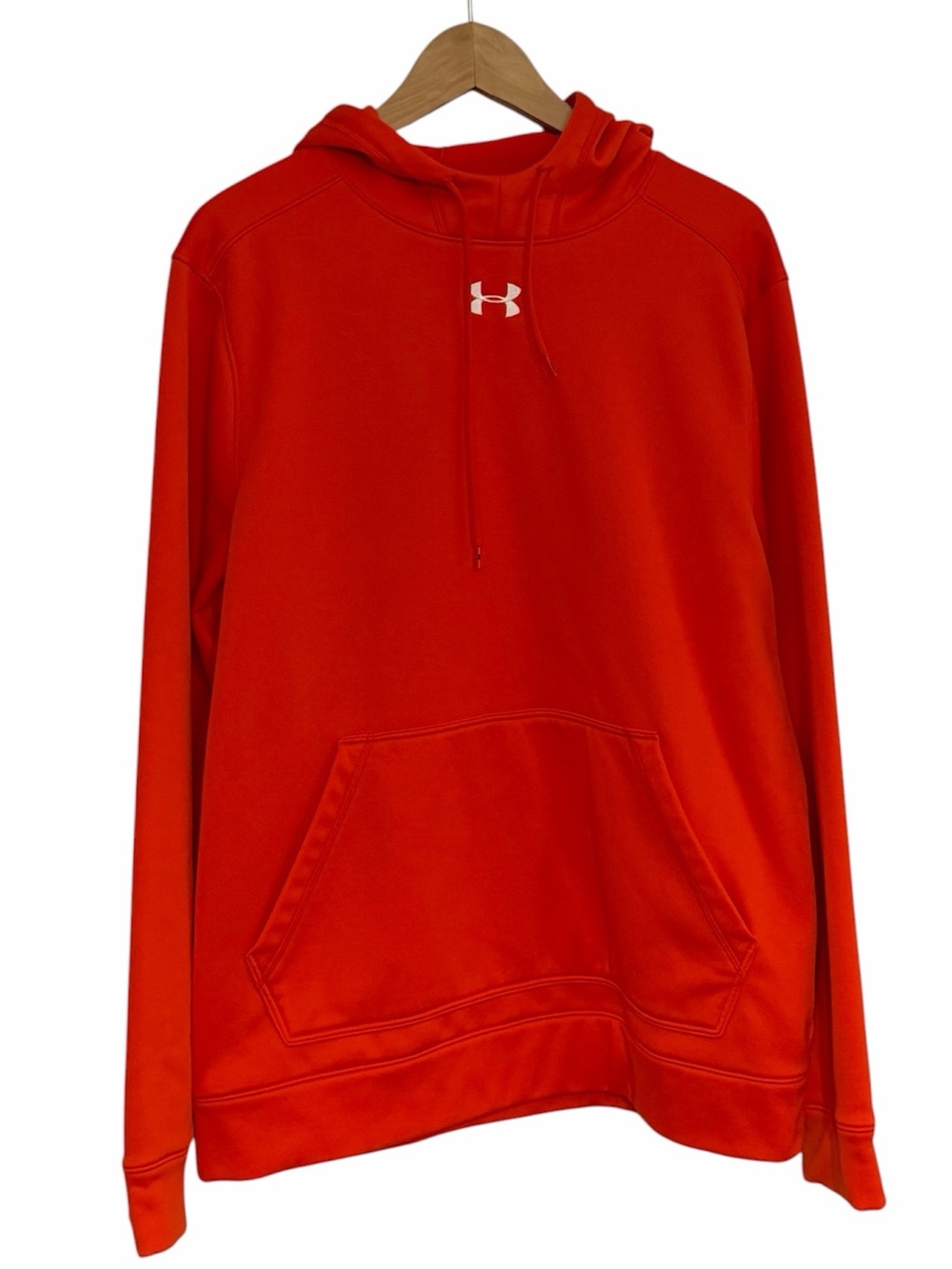 Under Armour Men’s Orange Crewneck Hoodie Sweatshirt Size Large